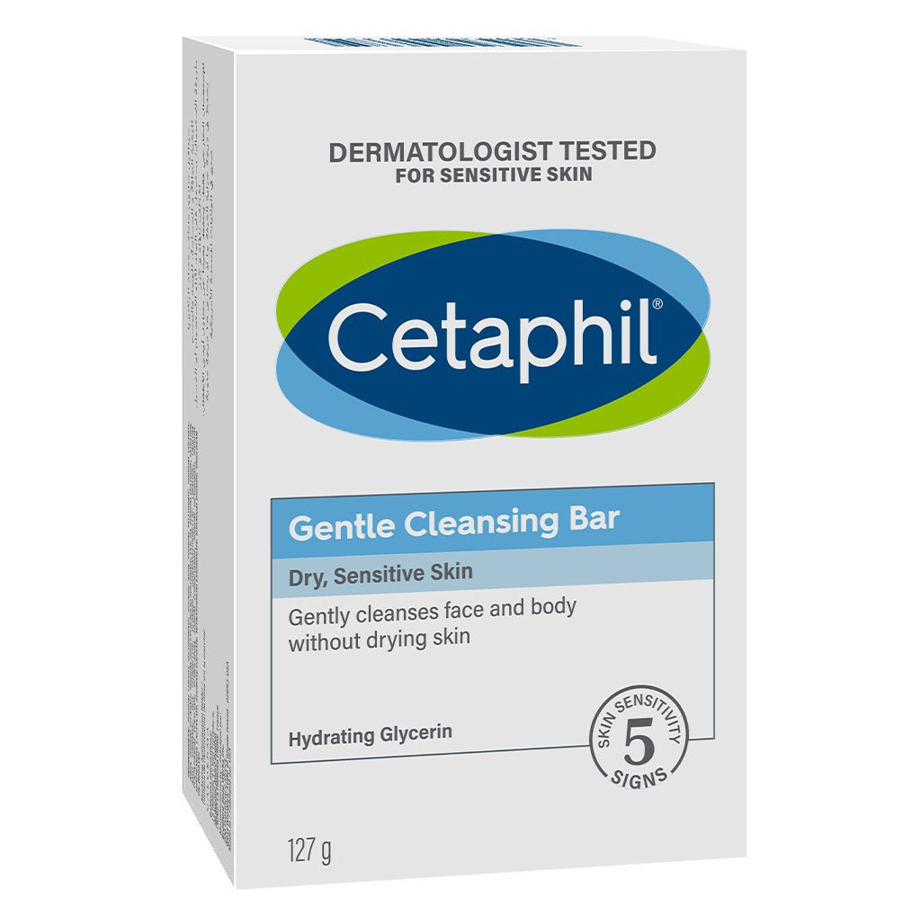 Cetaphil Gentle Face & Body Cleansing Bar For Men & Women With Dry to Normal Sensitive Skin, Unscented, 127g - Easy Pharmacy LLC