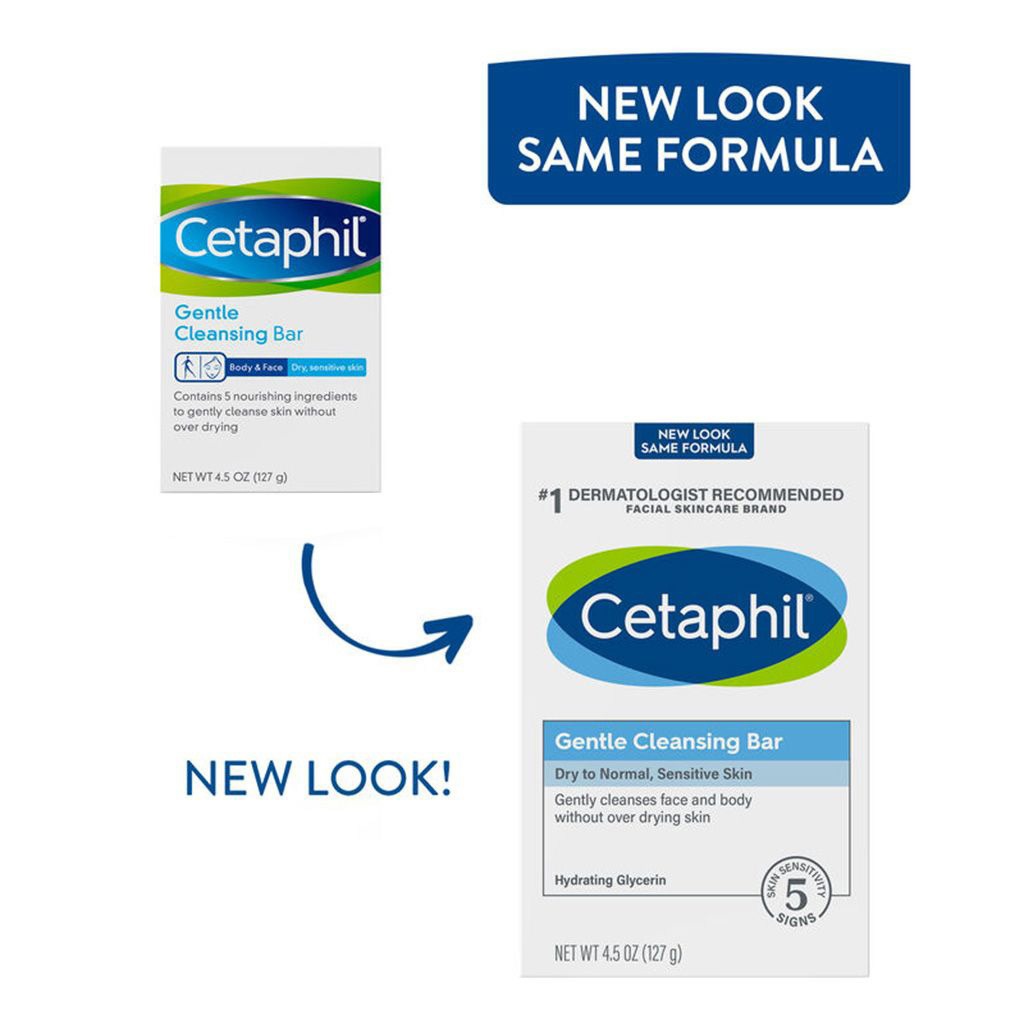 Cetaphil Gentle Face & Body Cleansing Bar For Men & Women With Dry to Normal Sensitive Skin, Unscented, 127g - Easy Pharmacy LLC