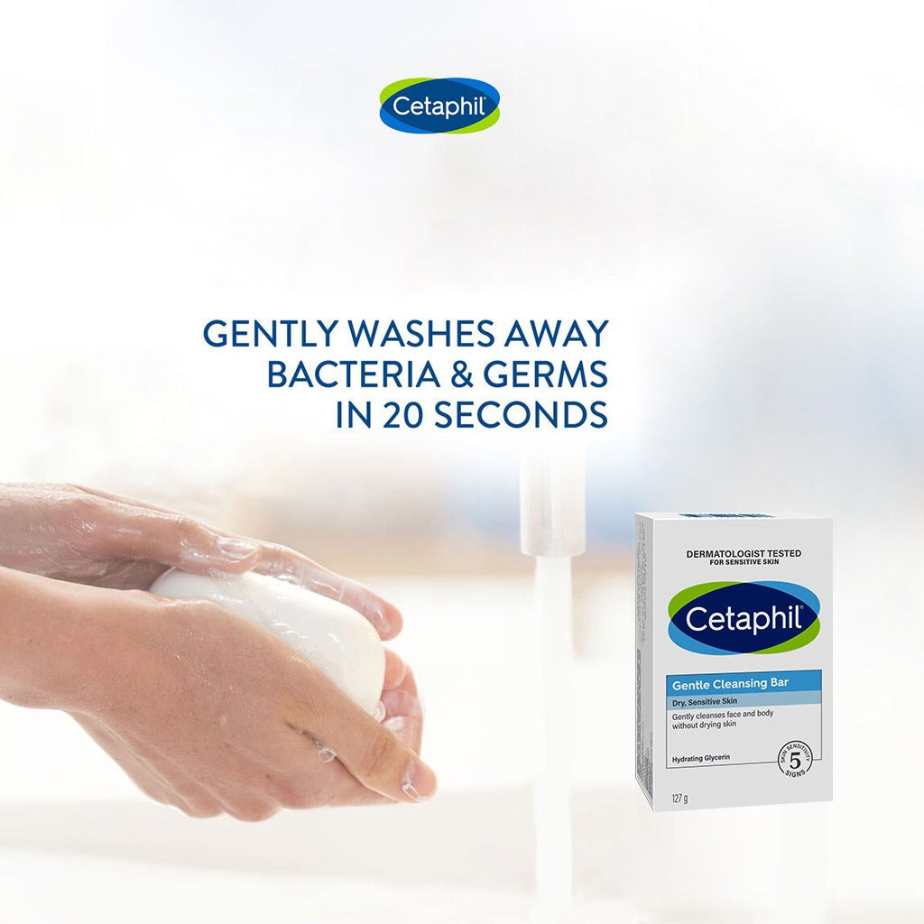 Cetaphil Gentle Face & Body Cleansing Bar For Men & Women With Dry to Normal Sensitive Skin, Unscented, 127g - Easy Pharmacy LLC