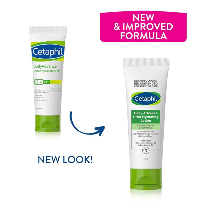 Cetaphil Daily Advance Ultra Hydrating Face & Body Moisturizing Lotion For Men & Women With Dry and Sensitive Skin, Unscented, 225g - Easy Pharmacy LLC