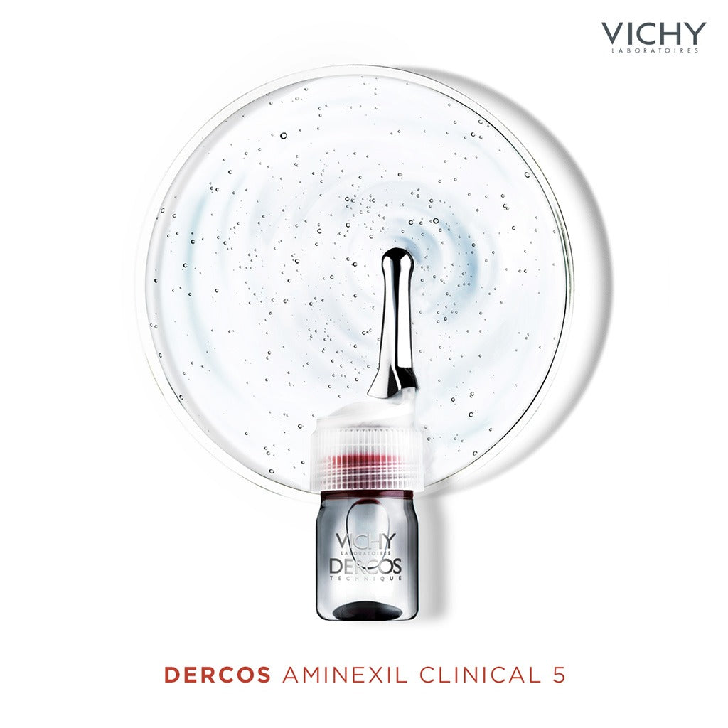 Vichy Dercos Aminexil Clinical 5 Anti-Hair Fall Treatment For Men, Pack of 6ml x 21's - Easy Pharmacy LLC