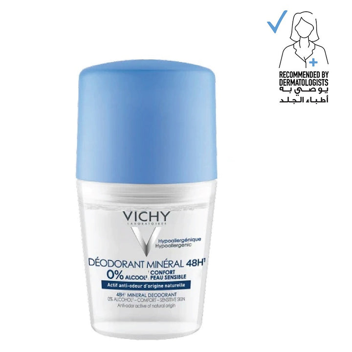 Vichy 48 Hours Anti-Odour Aluminum Free Mineral Deodorant Roll-On 50ml - Easy Pharmacy LLC