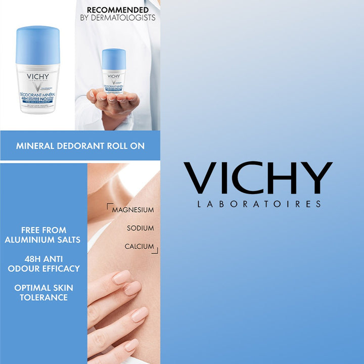 Vichy 48 Hours Anti-Odour Aluminum Free Mineral Deodorant Roll-On 50ml - Easy Pharmacy LLC