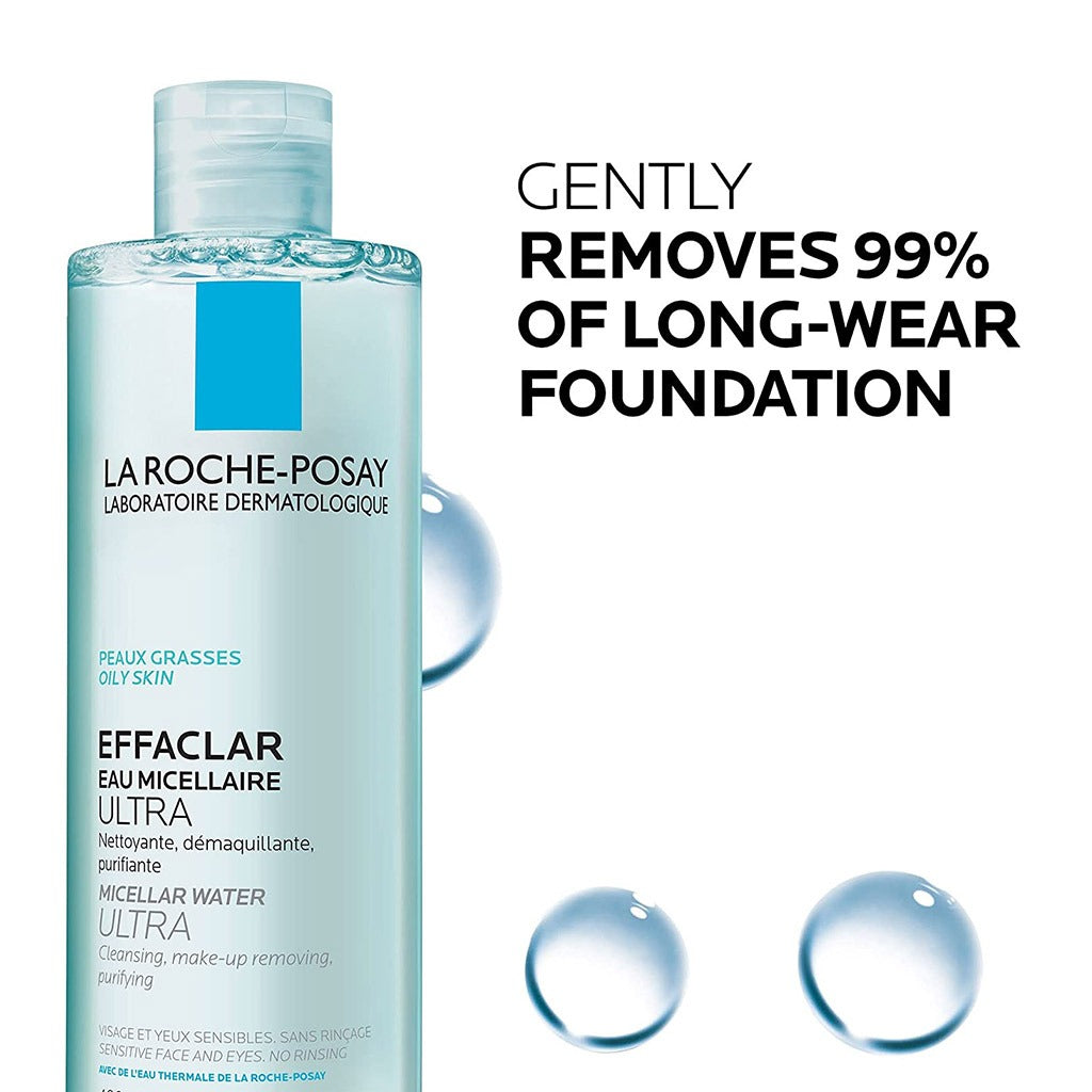 La Roche-Posay Effaclar Micellar Water Makeup Remover For Oily Skin 400ml - Easy Pharmacy LLC
