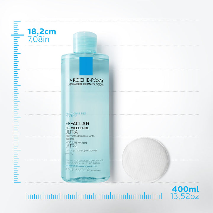 La Roche-Posay Effaclar Micellar Water Makeup Remover For Oily Skin 400ml - Easy Pharmacy LLC