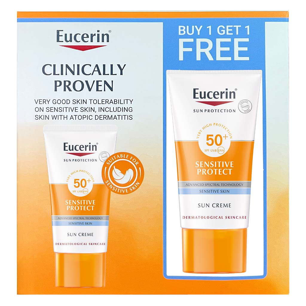 Eucerin Sun Sensitive Protect SPF50+ Sunscreen Cream For Sensitive & Dry Skin 50ml 1+1 PROMO - Easy Pharmacy LLC