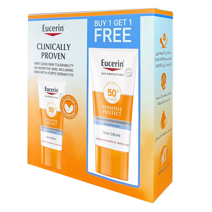 Eucerin Sun Sensitive Protect SPF50+ Sunscreen Cream For Sensitive & Dry Skin 50ml 1+1 PROMO - Easy Pharmacy LLC