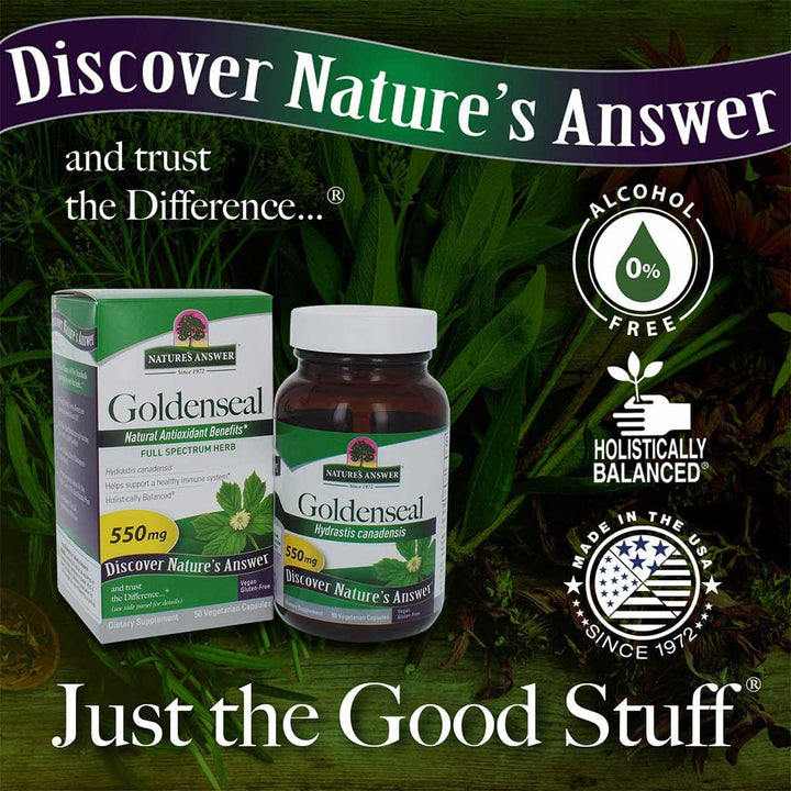 Nature's Answer Goldenseal 550 mg Vegetarian Capsules 50's - Easy Pharmacy LLC
