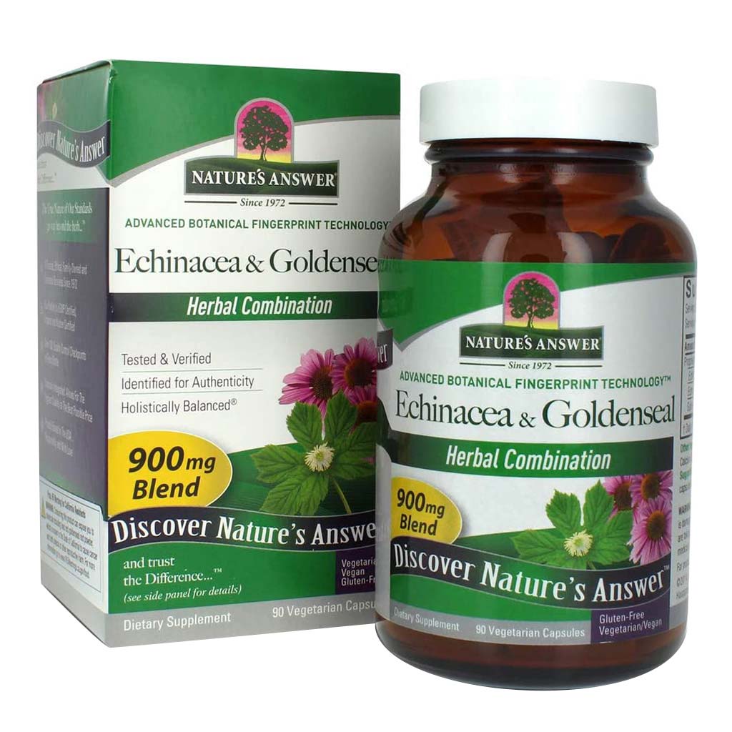 Nature's Answer Echinacea & Goldenseal 900mg Vegan Capsules For Immunity, Pack of 90's - Easy Pharmacy LLC