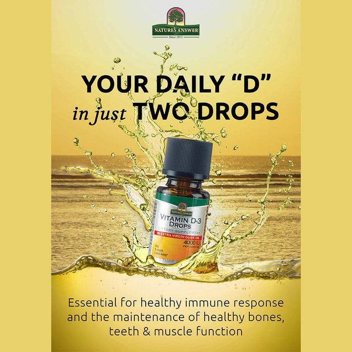 Nature's Answer Vitamin D3 4000IU Drops For Bone & Muscle Health, 15ml - Easy Pharmacy LLC