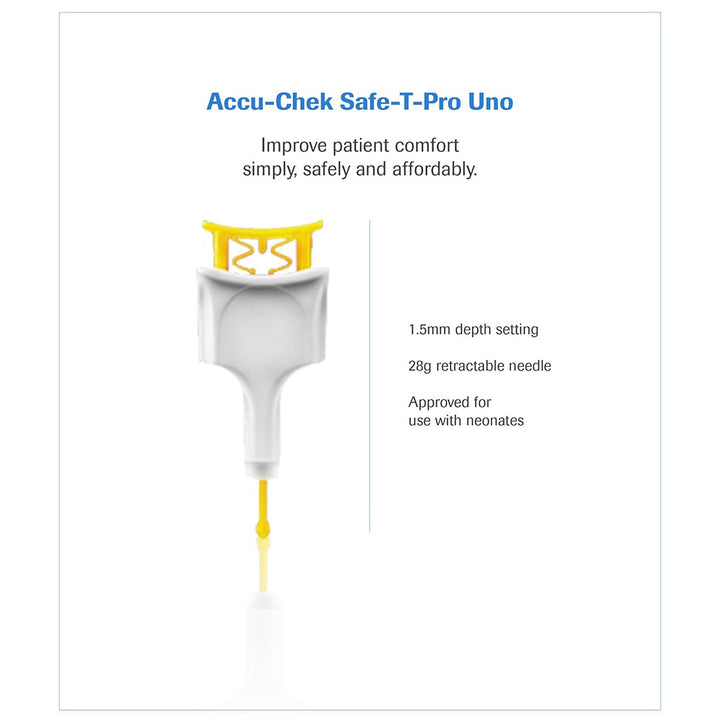 Accu-Chek Safe-T-Pro Uno Sterile Single Use Lancets For Diabetic Blood Glucose Testing, Pack of 200's - Easy Pharmacy LLC