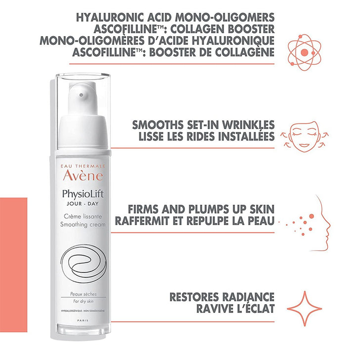 Avene PhysioLift Day Smoothing Cream With Hyaluronic Acid For Dry Skin 30ml - Easy Pharmacy LLC