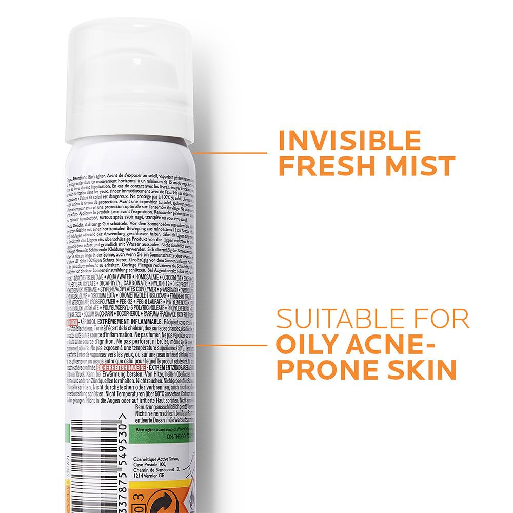 La Roche-Posay Anthelios Anti-Shine Invisible Sunscreen Face Mist SPF50 For All Skin Types 75ml - Easy Pharmacy LLC
