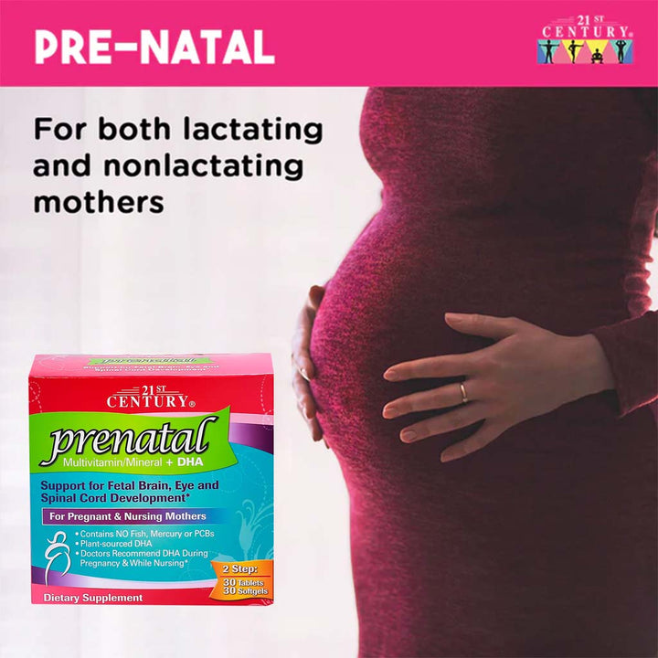 21st Century Prenatal Multivitamins/Mineral Tablets + Prenatal DHA Softgels, Dual Pack of 60's + 60's - Easy Pharmacy LLC