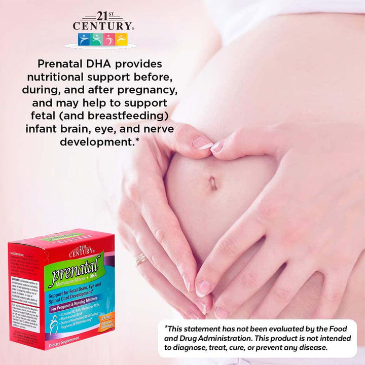 21st Century Prenatal Multivitamins/Mineral Tablets + Prenatal DHA Softgels, Dual Pack of 60's + 60's - Easy Pharmacy LLC