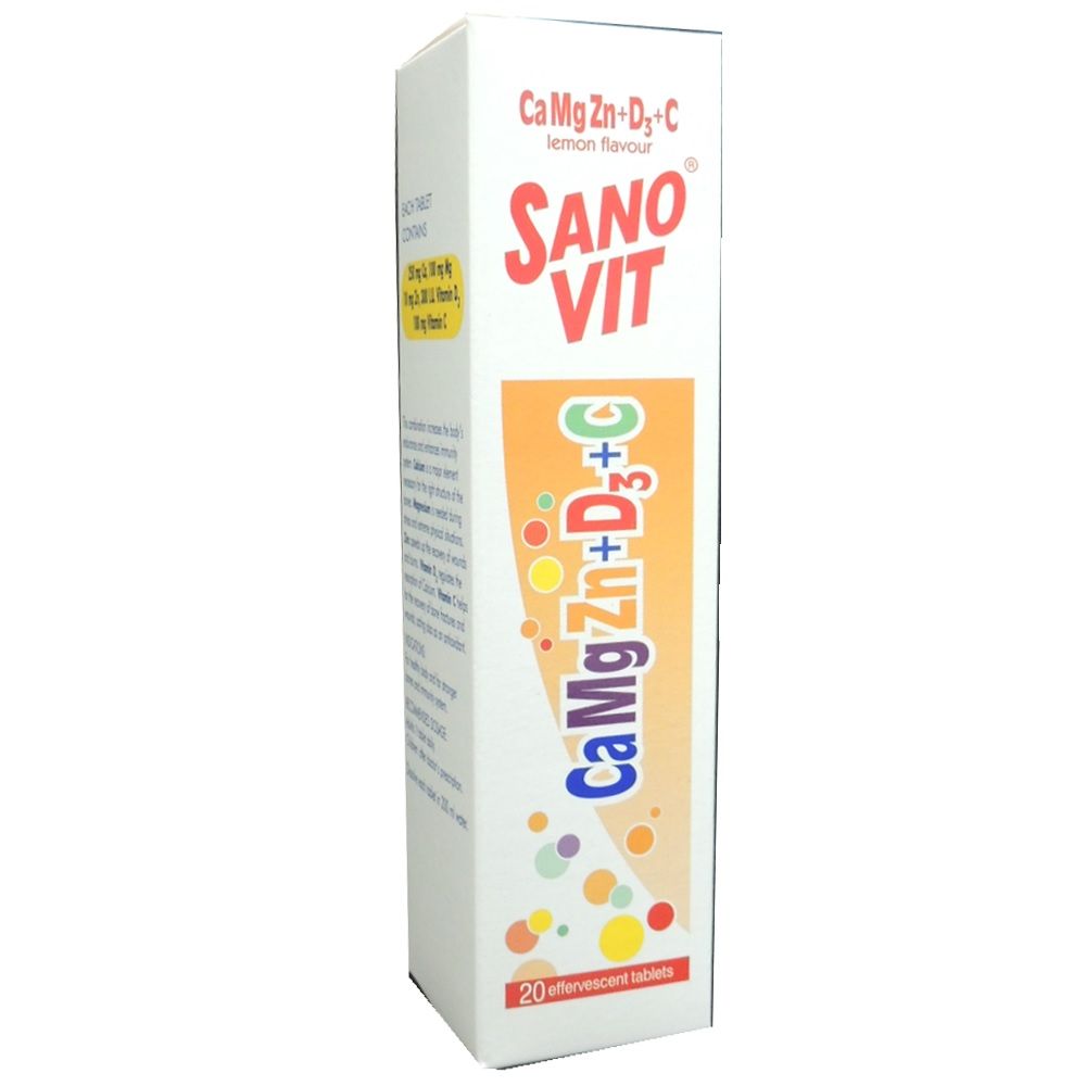 Sanovit CaMgZn+D3+C Effervescent Tablets 20's - Easy Pharmacy LLC