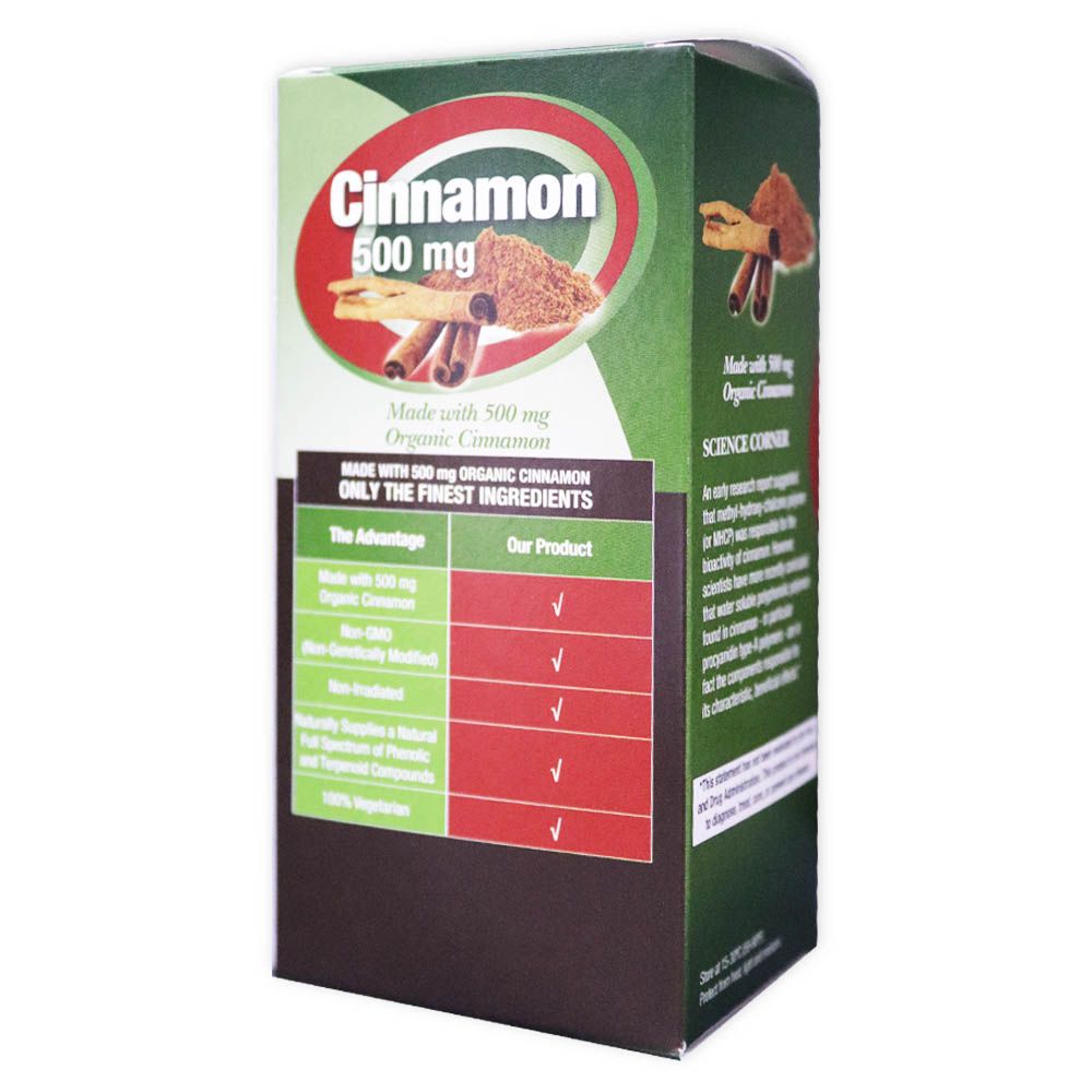 Nature's Answer Organic Cinnamon 500mg Vegan Capsules For Healthy Blood Sugar, Pack of 60's - Easy Pharmacy LLC
