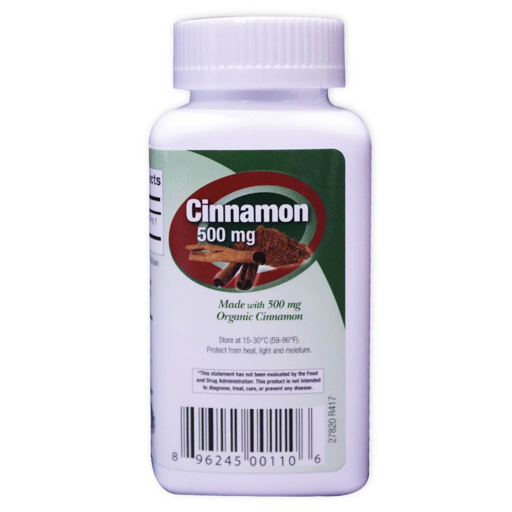 Nature's Answer Organic Cinnamon 500mg Vegan Capsules For Healthy Blood Sugar, Pack of 60's - Easy Pharmacy LLC