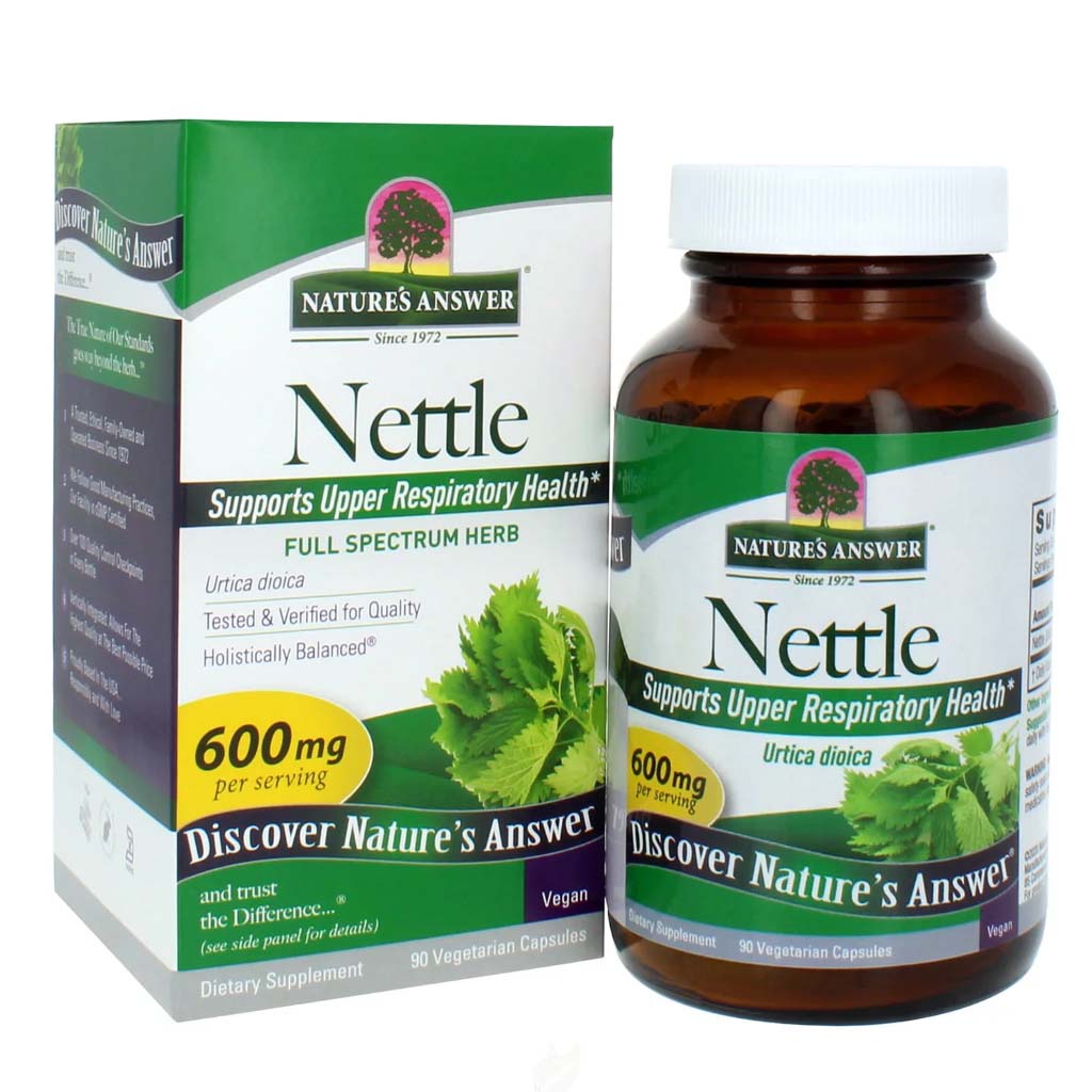 Nature's Answer Nettle Leaf 600mg Vegan Capsules For Upper Respiratory Health, Pack of 90's - Easy Pharmacy LLC