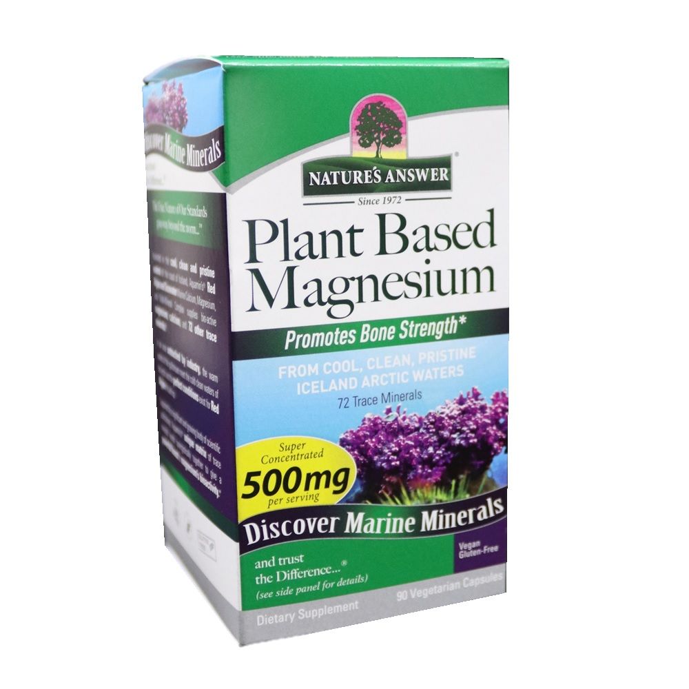 Nature's Answer Plant Based Magnesium 500mg Vegan Capsules For Bone & Muscle Health, Pack of 90's - Easy Pharmacy LLC