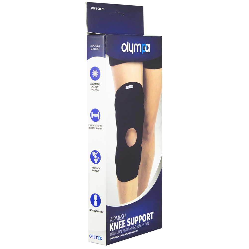 Olympa Airmesh Knee Support Black Extra Extra Large OES-711 - Easy Pharmacy LLC