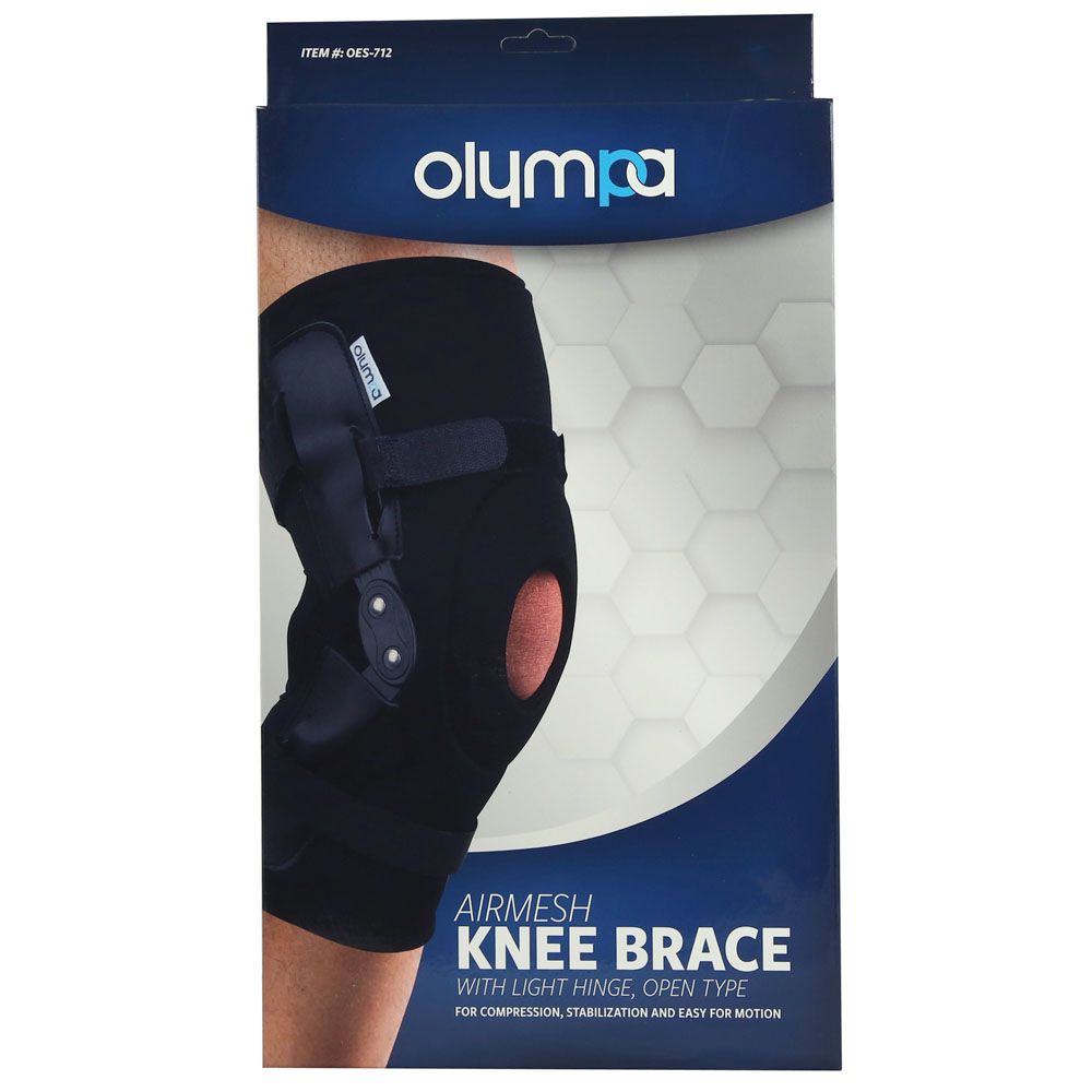 Olympa Airmesh Knee Brace Open Type Black Extra Extra Large OES-712 - Easy Pharmacy LLC