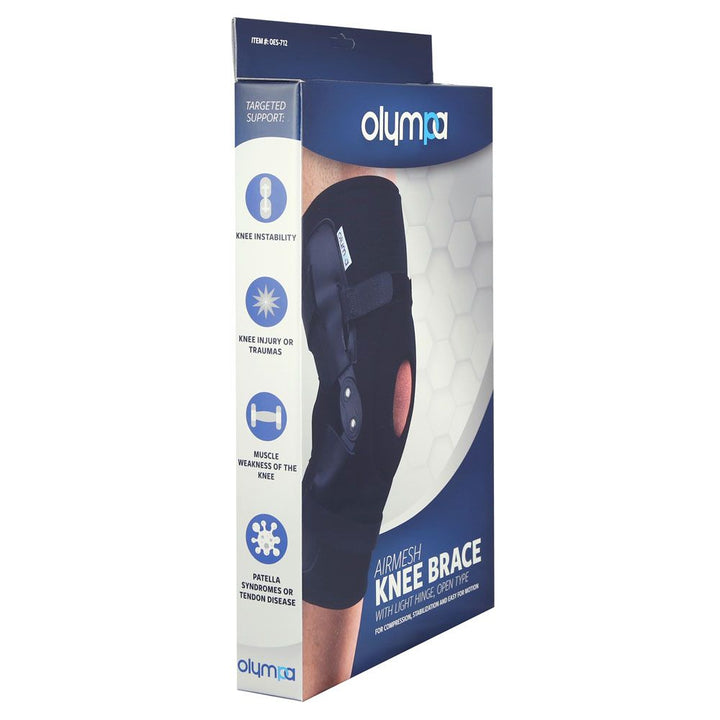 Olympa Airmesh Knee Brace Open Type Black Extra Extra Large OES-712 - Easy Pharmacy LLC