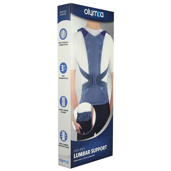 Olympa High Back Lumbar Support Grey Small/Medium OOH-111 - Easy Pharmacy LLC