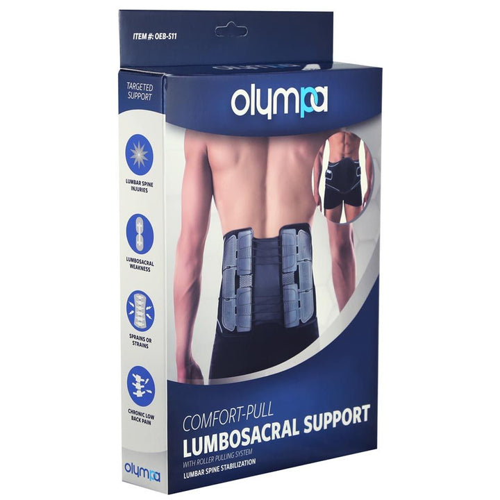 Olympa Comfort Pull Lumbo-Sacral Support Black Small/Medium OEB-511 - Easy Pharmacy LLC