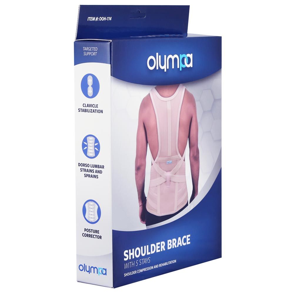 Olympa Shoulder Brace with 5 Stays Beige Medium OOH-114 - Easy Pharmacy LLC