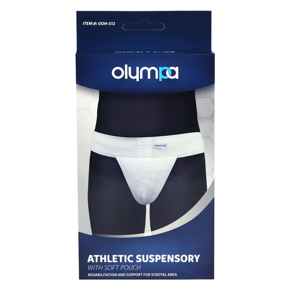 Olympa Athletic Suspensory with Soft Pouch White Small OOH-512 - Easy Pharmacy LLC