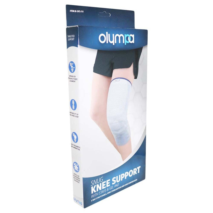 Olympa Snug Knee Support with Stay & Gel Pad Cool Grey Extra Extra Large OFS-711 - Easy Pharmacy LLC
