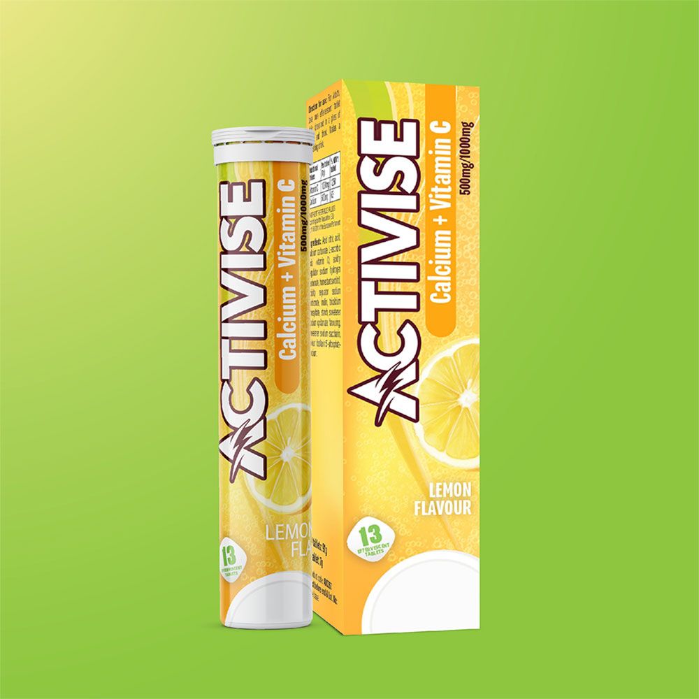 Activise Calcium + Vitamin C Lemon Flavor Effervescent Tablets For Bone & Immune Health, Pack of 13's - Easy Pharmacy LLC