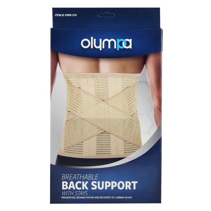 Olympa Breathable Back Support with Stays Beige XXL - Easy Pharmacy LLC