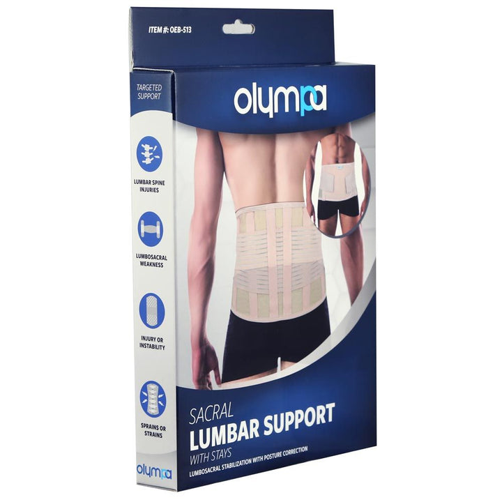 Olympa Sacral Lumbar Support with Stays Beige Extra Extra Large OEB-513 - Easy Pharmacy LLC