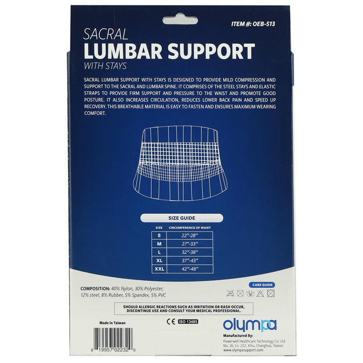 Olympa Sacral Lumbar Support with Stays Beige Extra Extra Large OEB-513 - Easy Pharmacy LLC