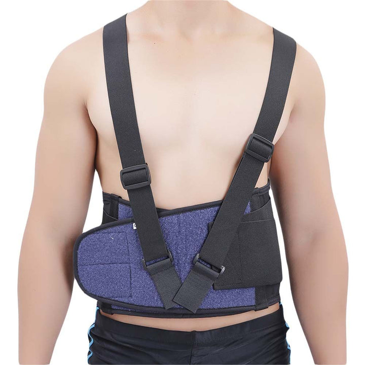 Olympa Industrial Back Support with Shoulder Straps Black Medium OEB517 - Easy Pharmacy LLC