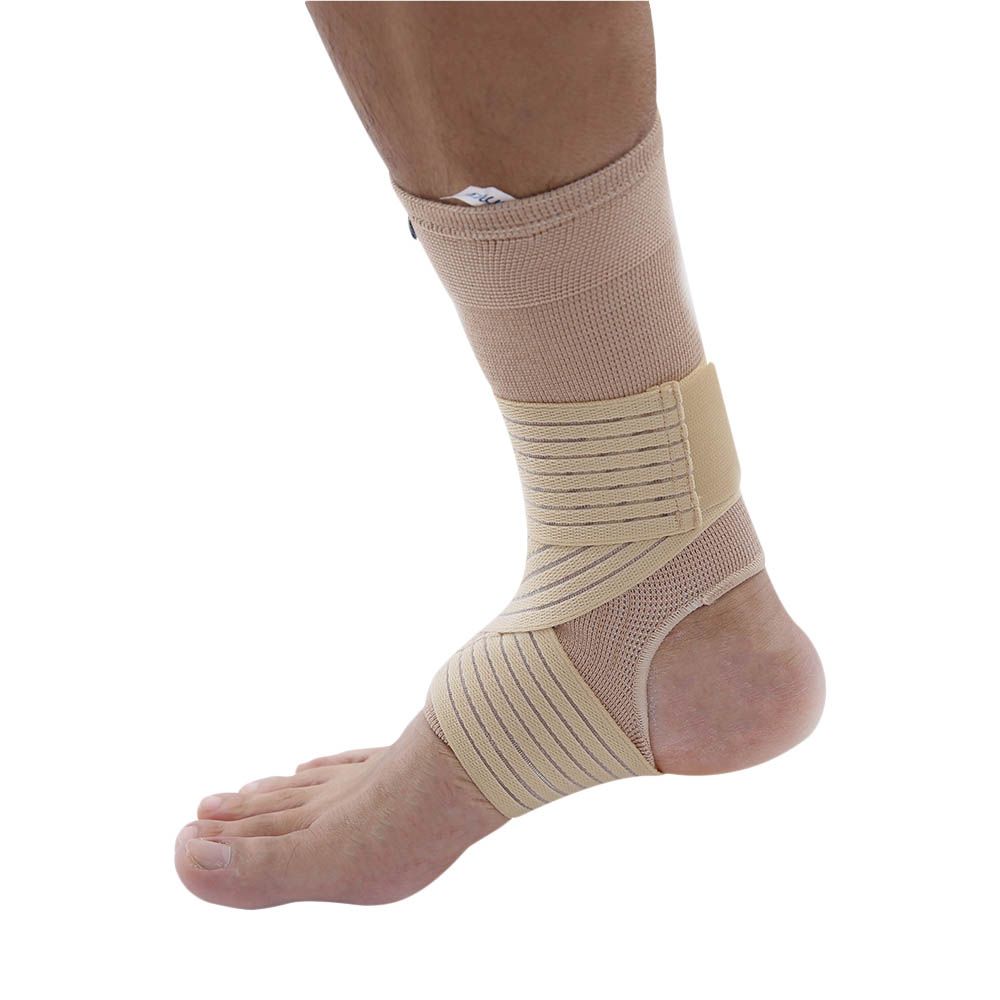 Olympa Elastic Ankle Support with Strap Beige Medium OES-912 - Easy Pharmacy LLC