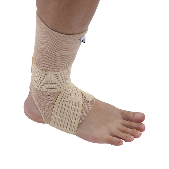 Olympa Elastic Ankle Support with Strap Beige Extra Large OES-912 - Easy Pharmacy LLC