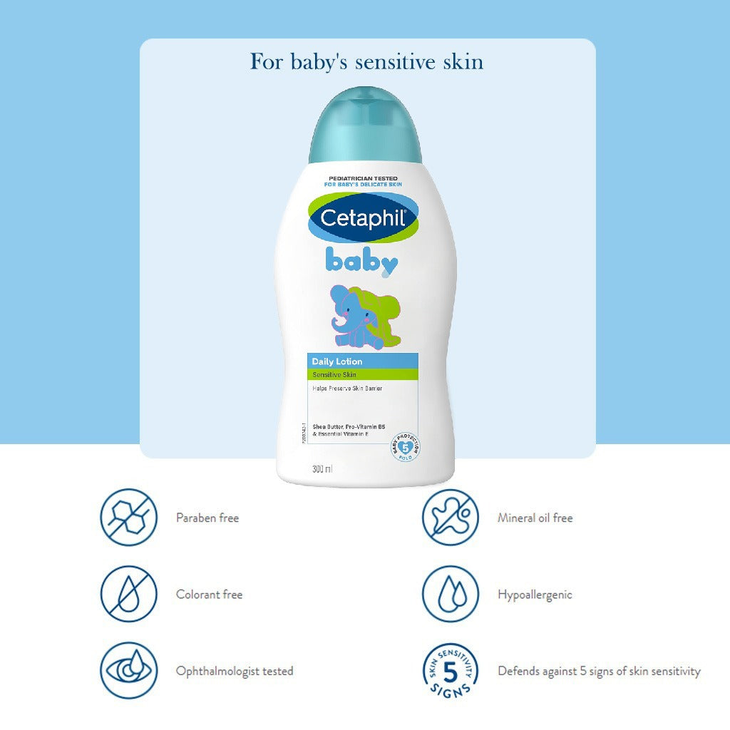 Cetaphil Baby Daily Lotion With Shea Butter, Face & Body Moisturizer For Delicate And Sensitive Skin, Unscented, 300ml - Easy Pharmacy LLC