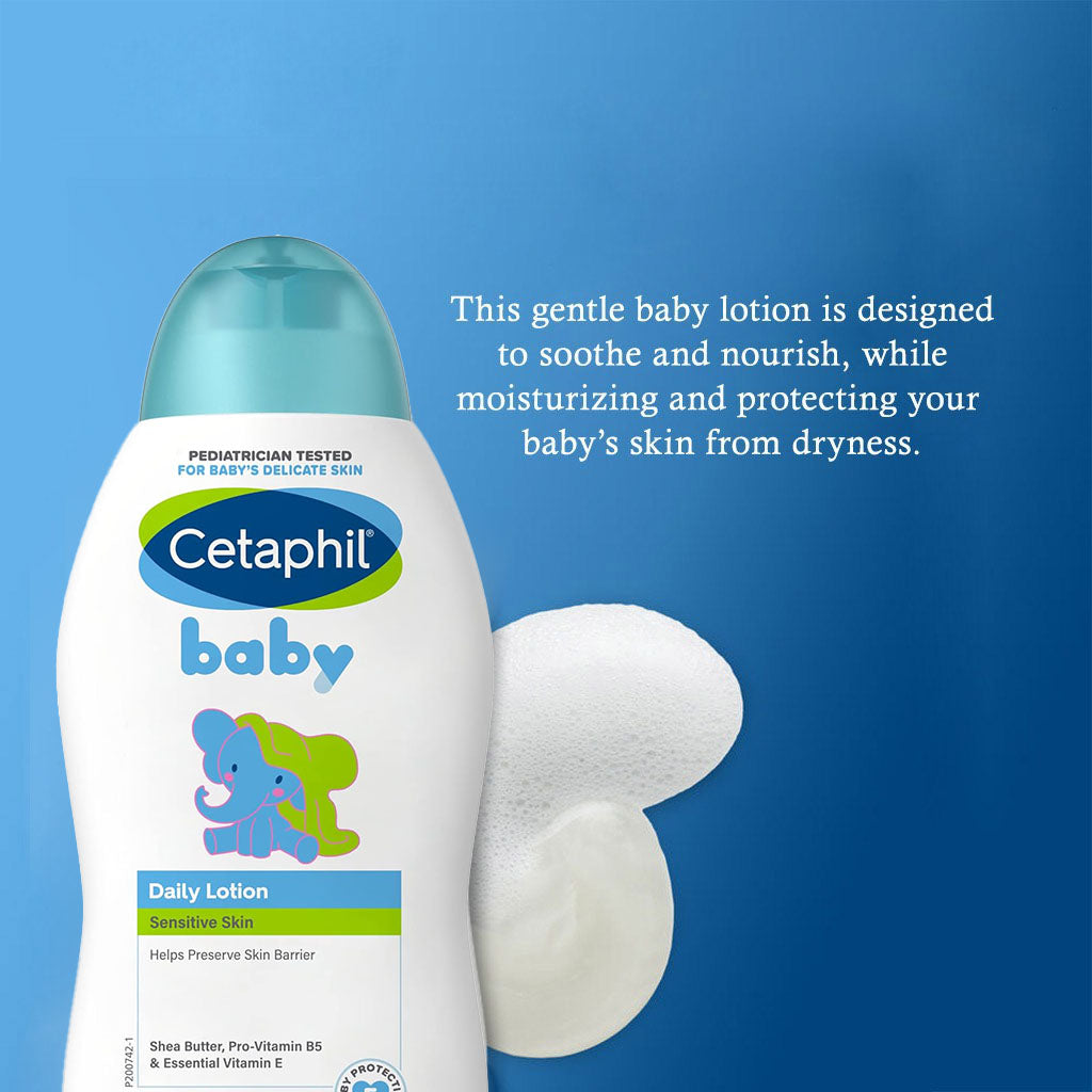 Cetaphil Baby Daily Lotion With Shea Butter, Face & Body Moisturizer For Delicate And Sensitive Skin, Unscented, 300ml - Easy Pharmacy LLC