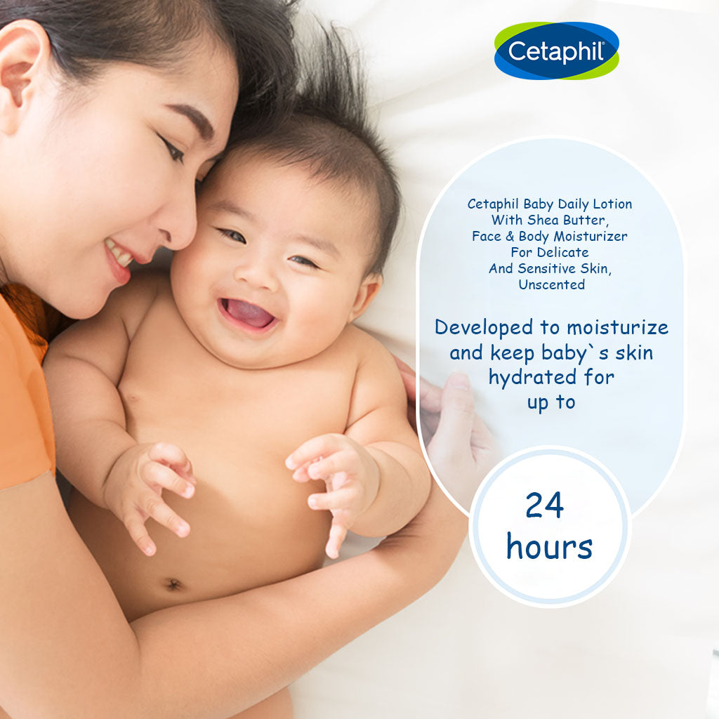 Cetaphil Baby Daily Lotion With Shea Butter, Face & Body Moisturizer For Delicate And Sensitive Skin, Unscented, 300ml - Easy Pharmacy LLC