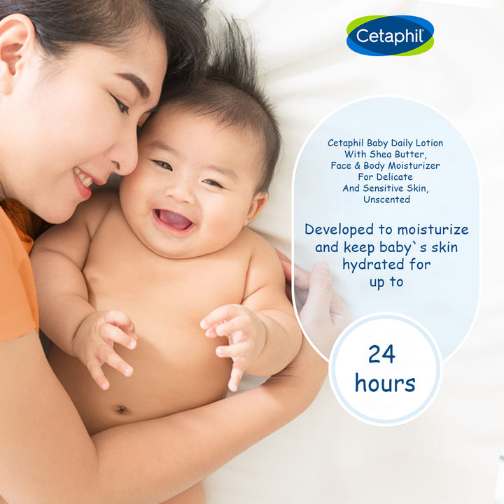 Cetaphil Baby Daily Lotion With Shea Butter, Face & Body Moisturizer For Delicate And Sensitive Skin, Unscented, 300ml - Easy Pharmacy LLC