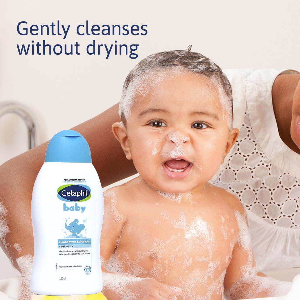 Cetaphil Baby Gentle Tear Free Wash & Shampoo For Sensitive Body And Hair, Unscented, 300ml - Easy Pharmacy LLC