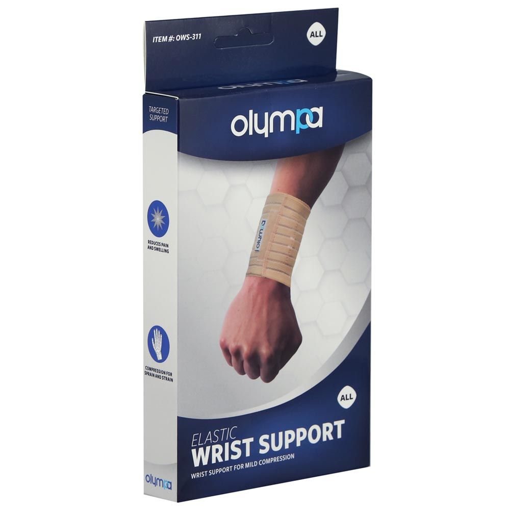 Olympa Elastic Wrist Support with Velcro Beige One Size OWS-311 - Easy Pharmacy LLC