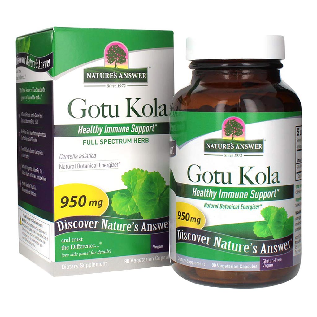 Nature's Answer Gotu Kola Herb 950 mg Vegetarian Capsules 90's - Easy Pharmacy LLC
