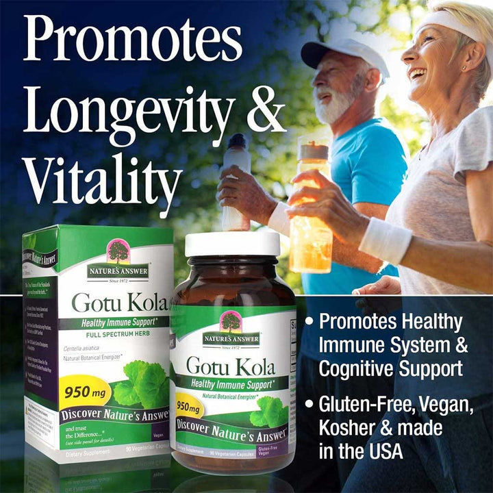 Nature's Answer Gotu Kola Herb 950 mg Vegetarian Capsules 90's - Easy Pharmacy LLC