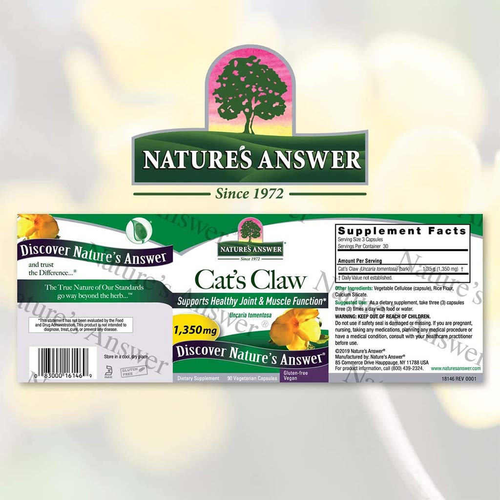 Nature's Answer Cat's Claw Inner Bark Vegetarian Capsules 90's - Easy Pharmacy LLC