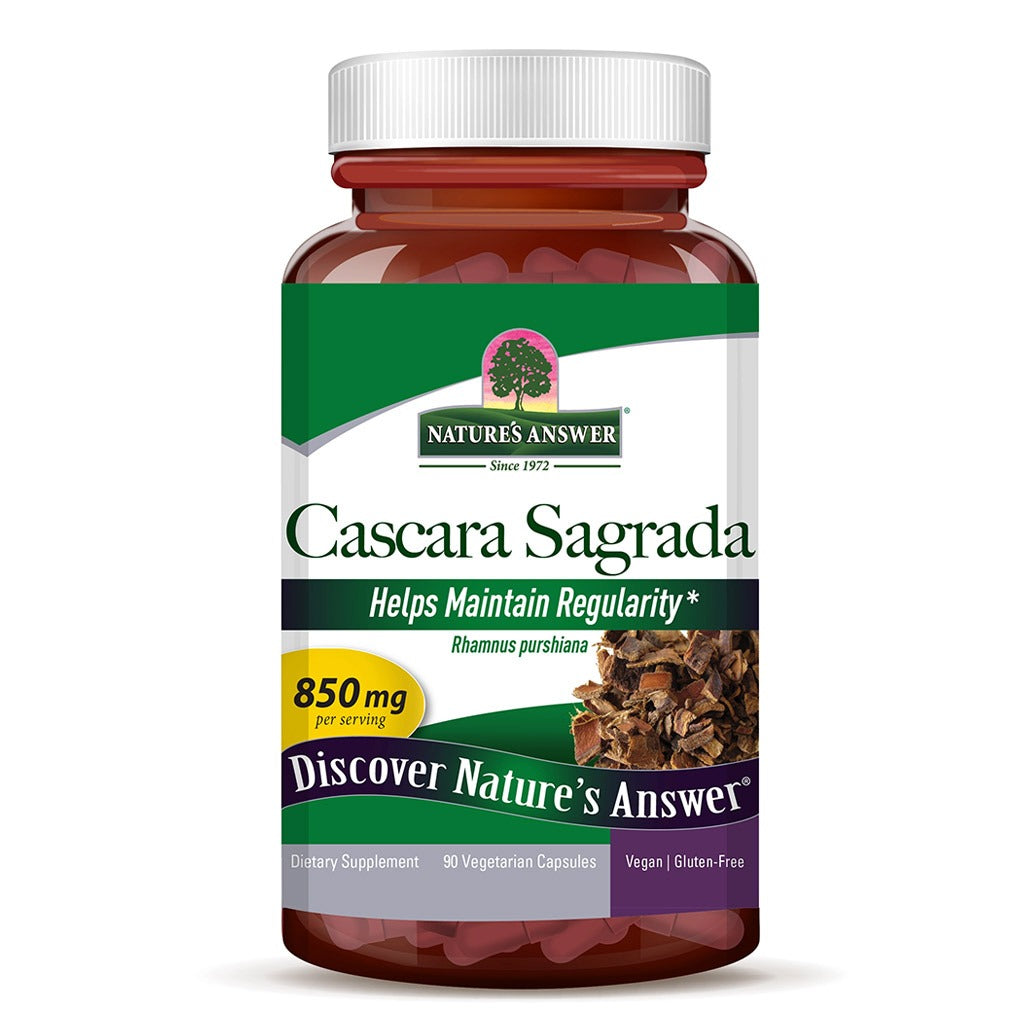 Nature's Answer Cascara Sagrada Bark 850 mg Vegetarian Capsules 90's - Easy Pharmacy LLC