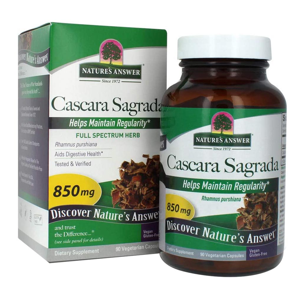 Nature's Answer Cascara Sagrada Bark 850 mg Vegetarian Capsules 90's - Easy Pharmacy LLC